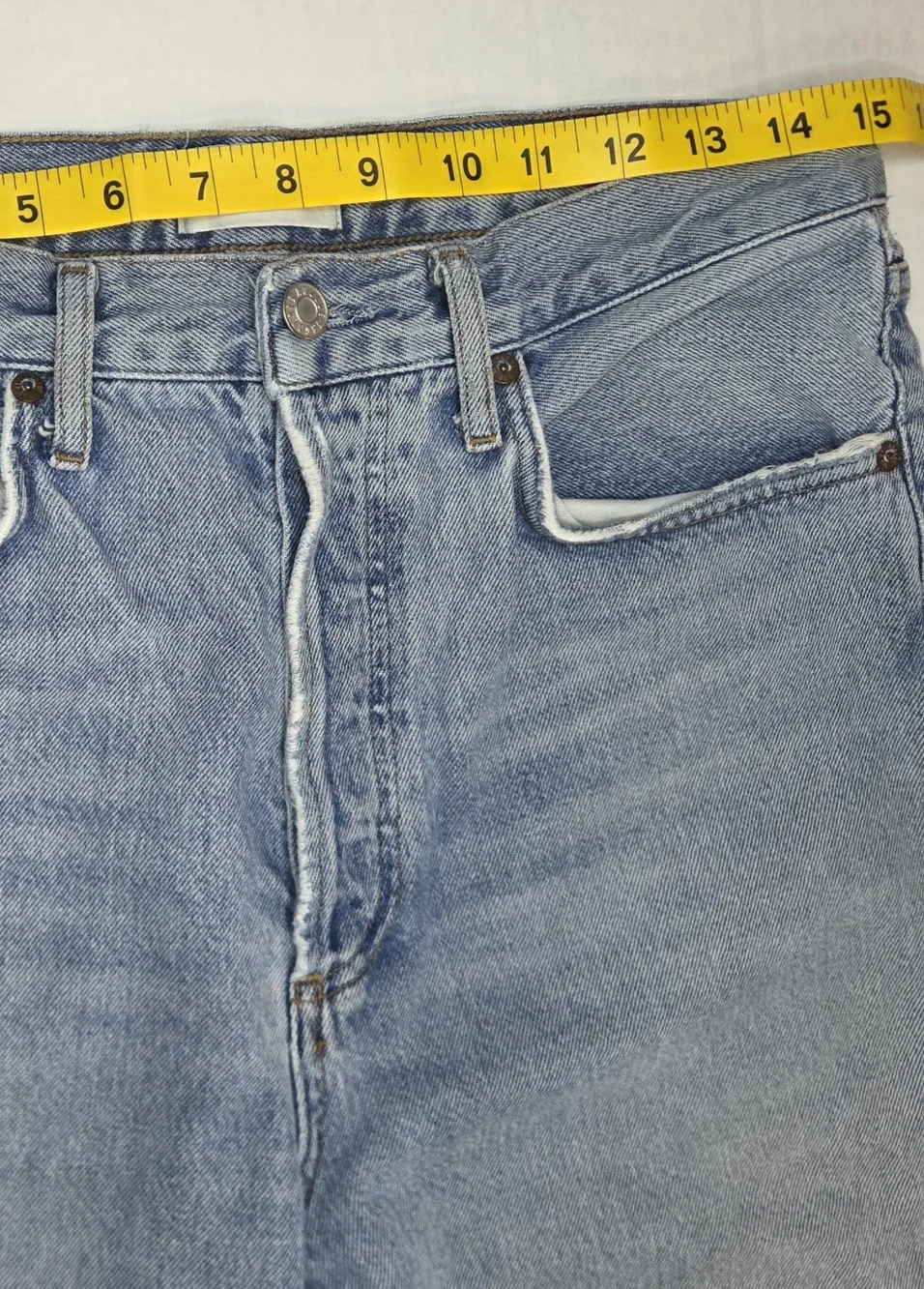 Agolde Womens 90s Crop Mid Rise Loose Straight Jeans Size 27 Echo Distressed